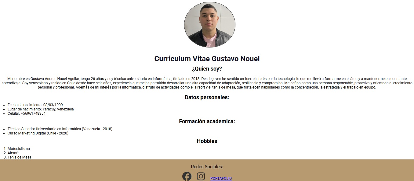 Pantallazo del primer desafio